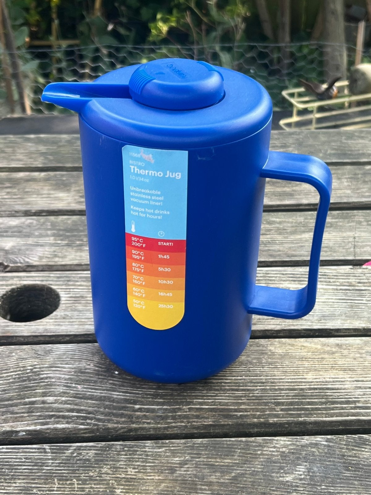 Bodum Thermo Jug nieuw blauw onbreekbaar RVS 1 ltr, Kunststof, Nieuw, Bodum, Ophalen of Verzenden