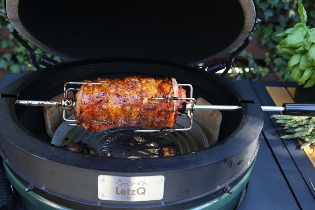 LetzQ rotisserie draaispit voor large kamado - als nieuw, Ophalen of Verzenden, Zo goed als nieuw