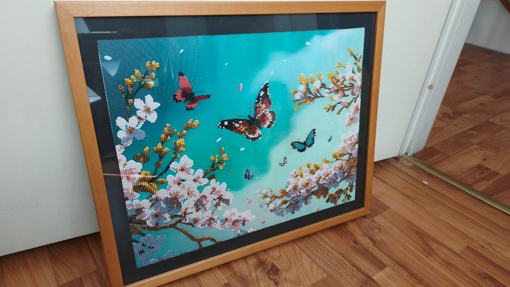 diamond painting vlinders 42 x 52 cm, Nieuw, Ophalen of Verzenden, Wandbord of Wandpaneel, 52 cm
