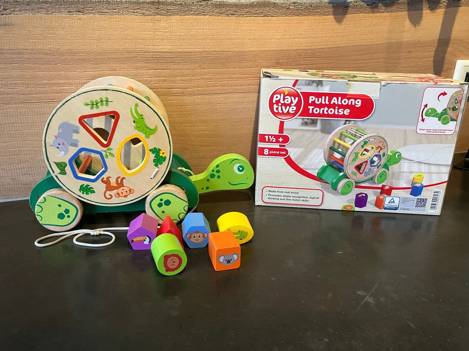 Playtive Pull Along schildpad - Vormenstoof op wielen, Ophalen of Verzenden, Zo goed als nieuw, Overige typen, Met wieltjes