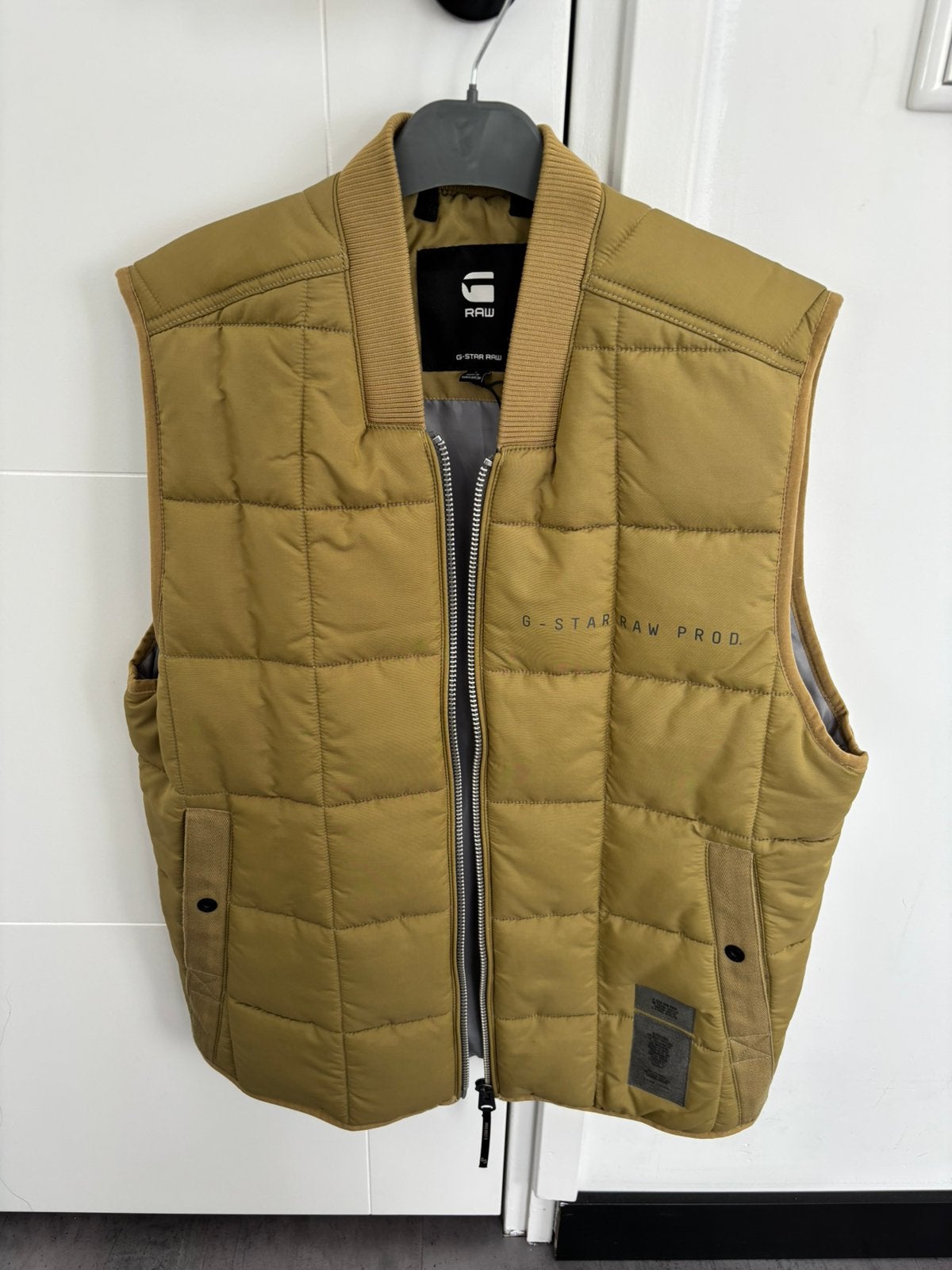 G-Star RAW bodywarmer - bodywarmer kakhi groen - Maat S, Verzenden, Zo goed als nieuw, Maat 46 (S) of kleiner, Groen