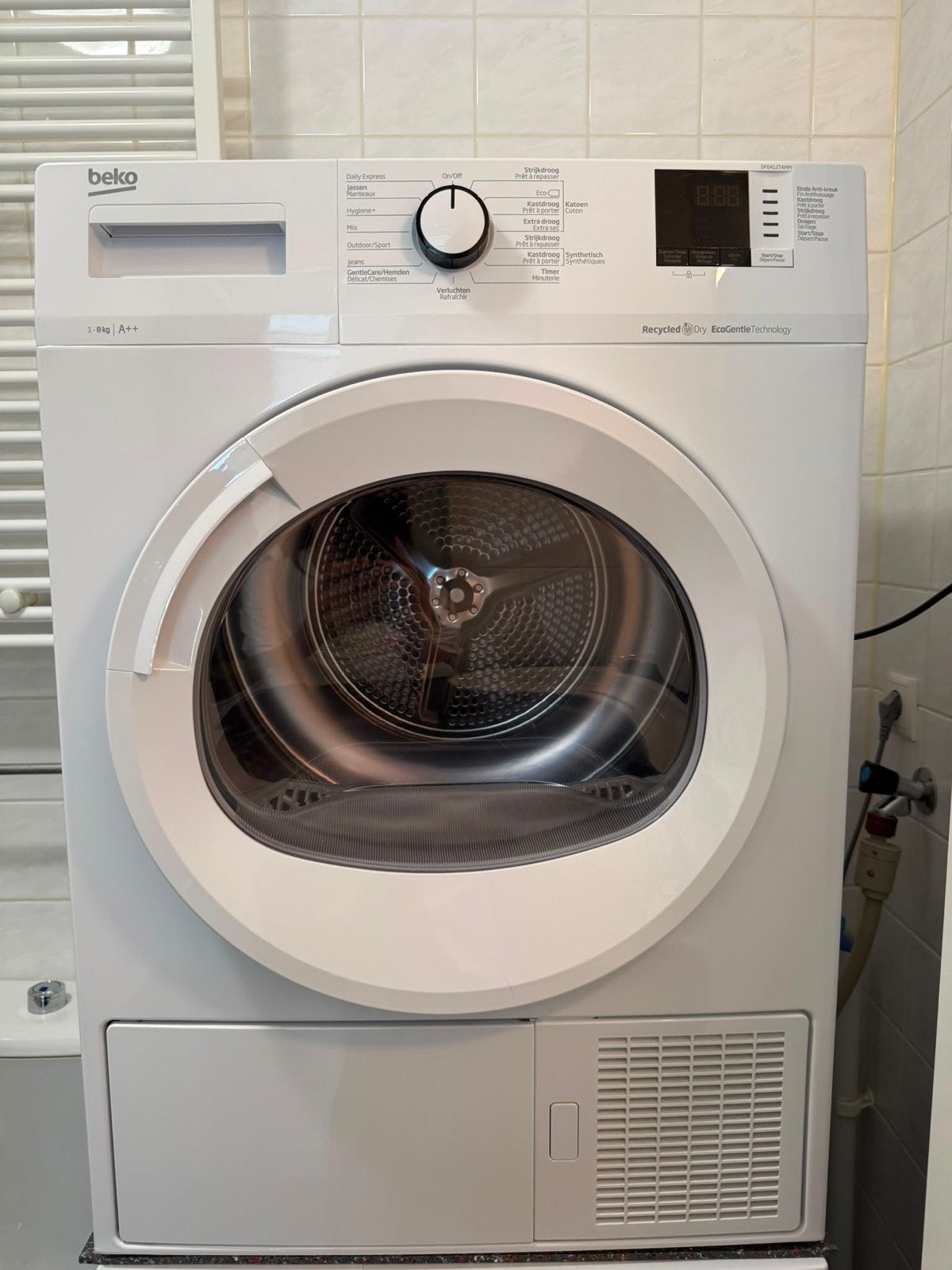 Beko 8kg A++ warmtepompdroger, Ophalen, 8 tot 10 kg, Zo goed als nieuw, 85 tot 90 cm