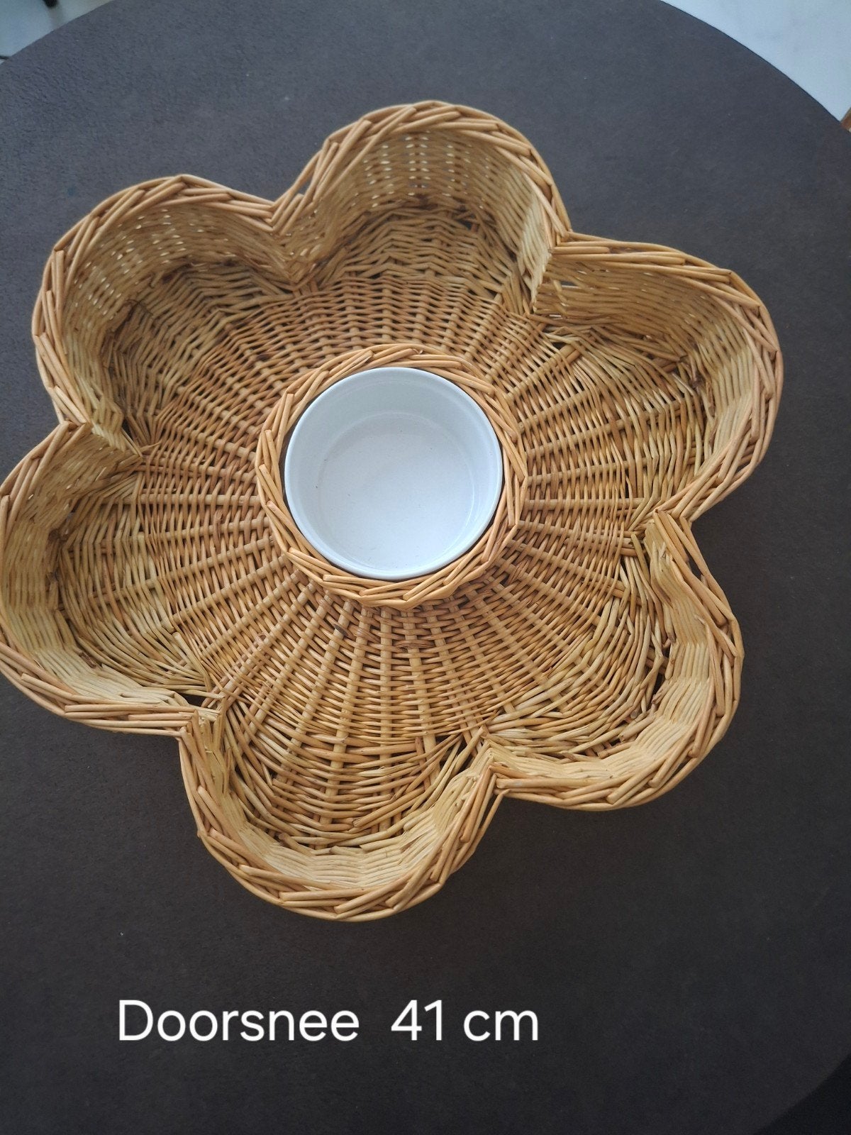 Mooie rotan mand voor vele doeleinden, doorsnee 41 cm, Huis en Inrichting, Woonaccessoires | Schalen en Manden, Gebruikt, Mand
