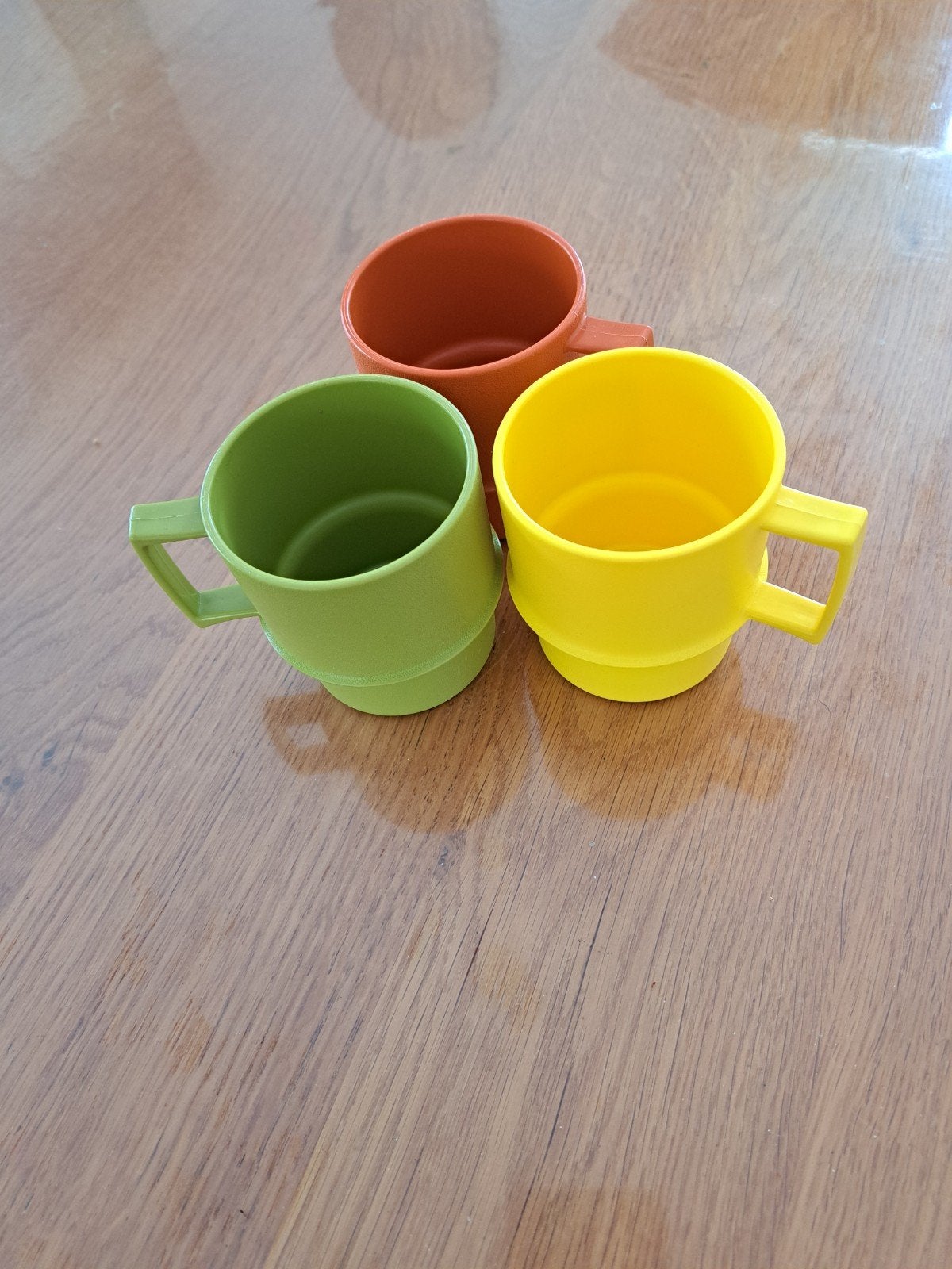 Vintage Tupperware bekers jaren '70 - set van 3, Kunststof, Ophalen of Verzenden, Meerkleurig, Overige merken