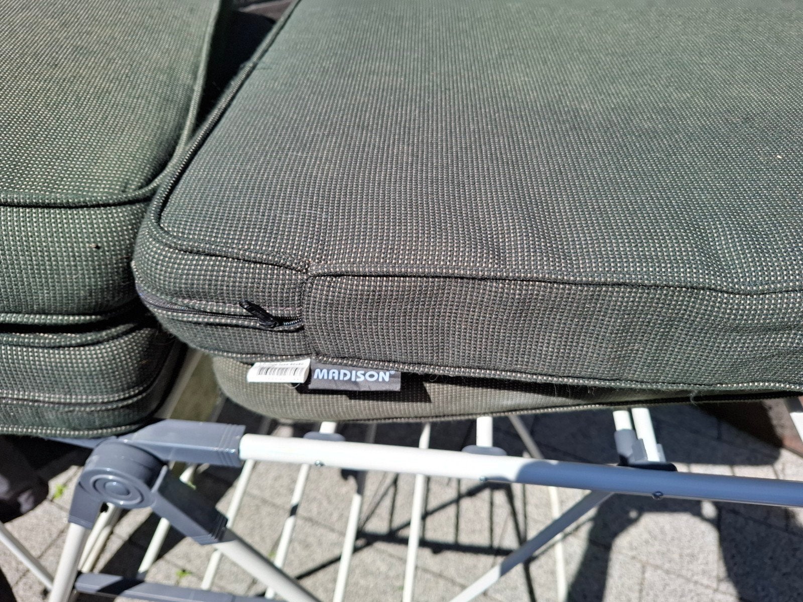 Madison Lounge Kussenset Rib Zwart - Gebruikt, Tuin en Terras, Tuinmeubel-accessoires, Ophalen