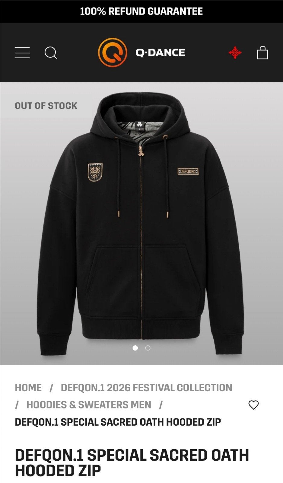DEFQON1 Special Sacred Oath Hooded Zip - Limited Edition XXL, Zwart, Nieuw, Overige maten, Ophalen of Verzenden