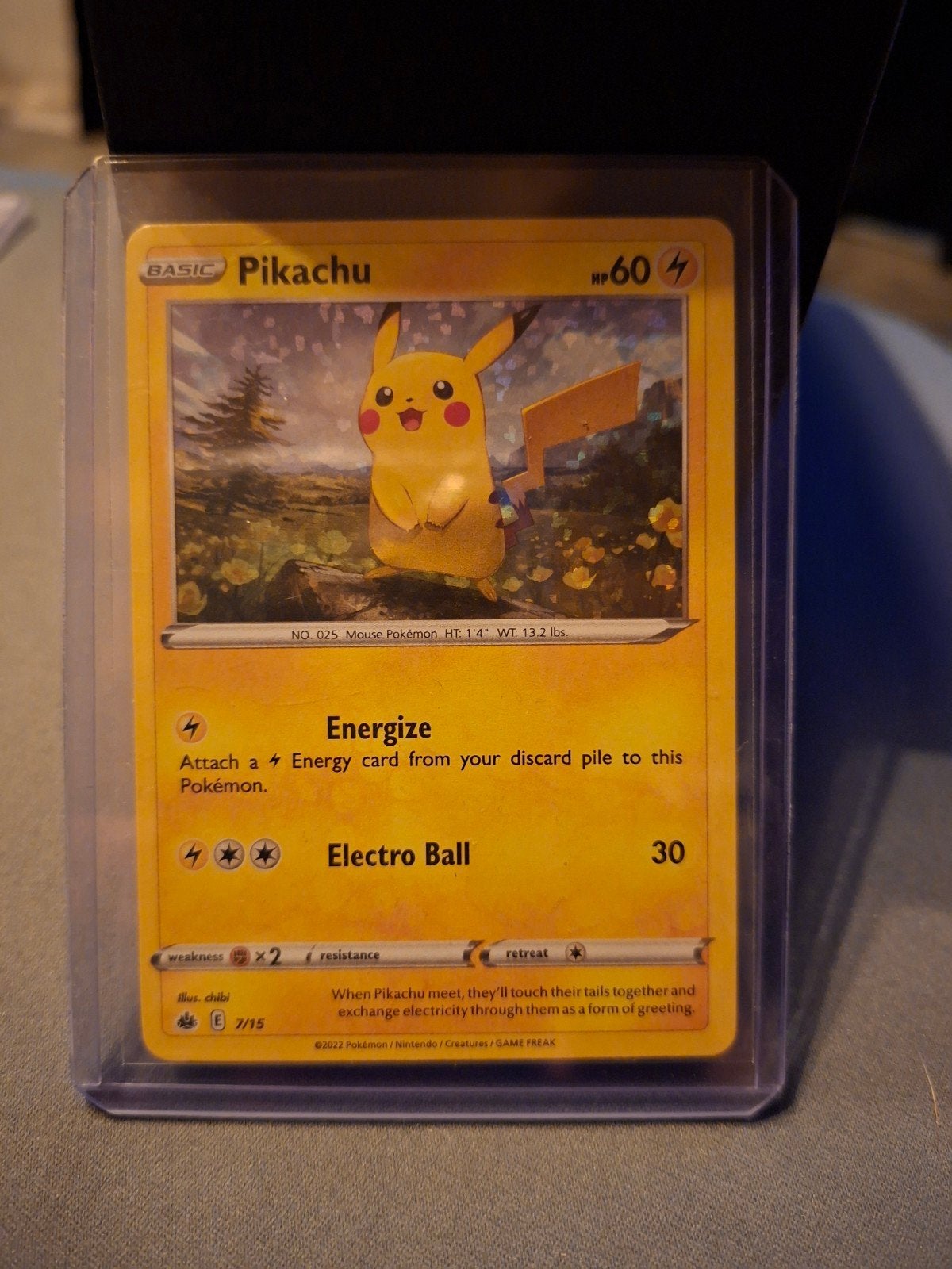 Pokémon Pikachu 7/15 mcdonalds holo bleed 2022, Ophalen of Verzenden, Zo goed als nieuw, Losse kaart, Foil