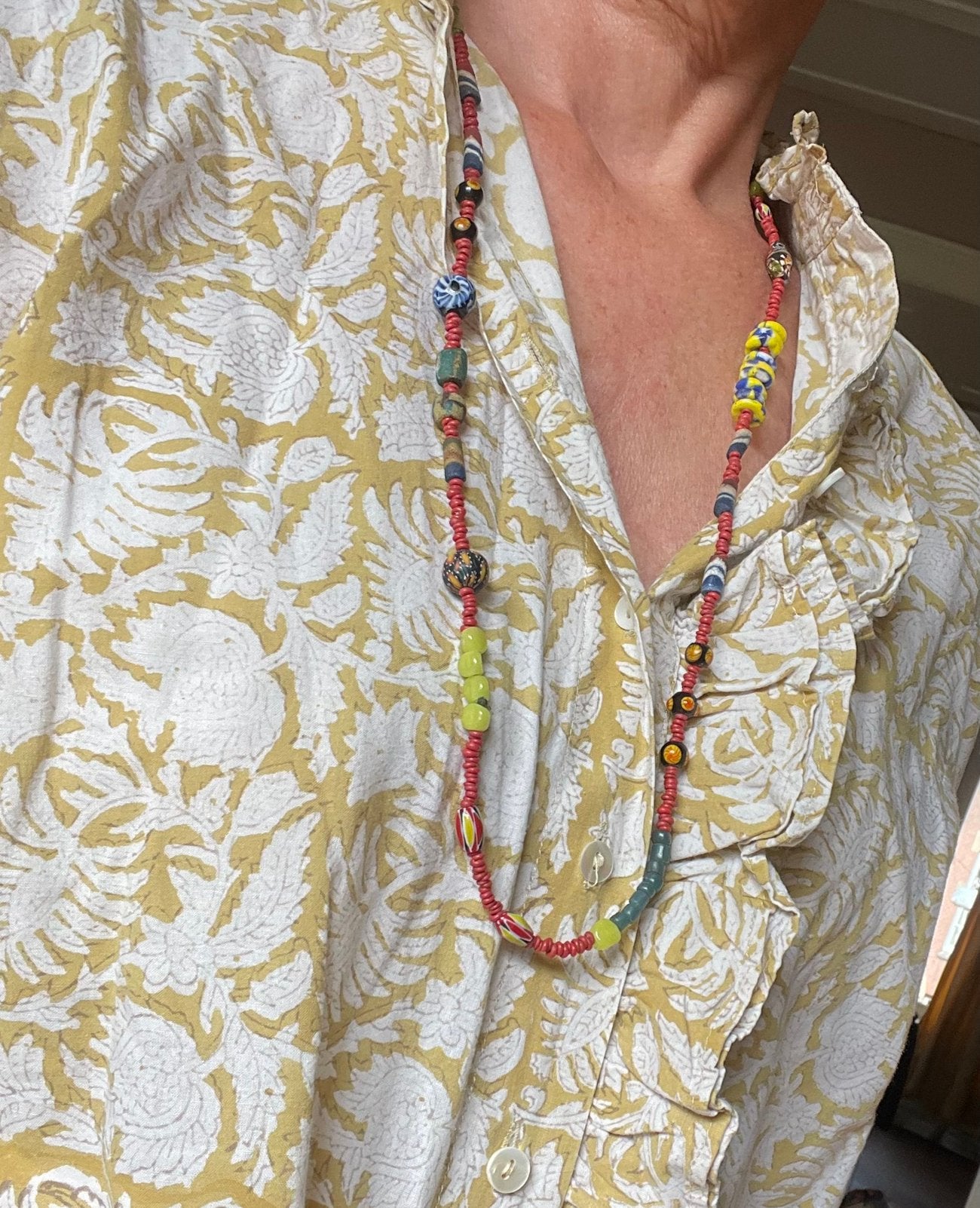 Ketting / afrika en java, Ophalen of Verzenden, Nieuw, Rood, Overige materialen