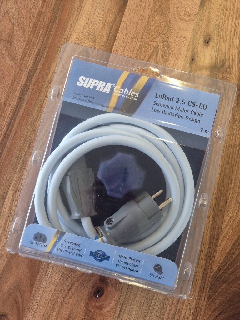 Supra LoRad 2.5 EU 2.0m stroomkabel — nieuw, Audio, Tv en Foto, Audiokabels en Televisiekabels, Ophalen of Verzenden, Nieuw, 2 tot 5 meter