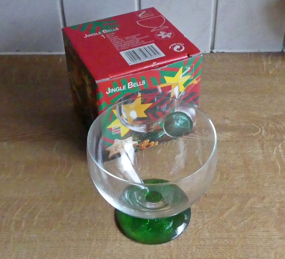 Schott Zwiesel glas Jingle Bells coupe glas ijscoupe, Glas of Glazen, Gebruikt, Ophalen of Verzenden, Glas