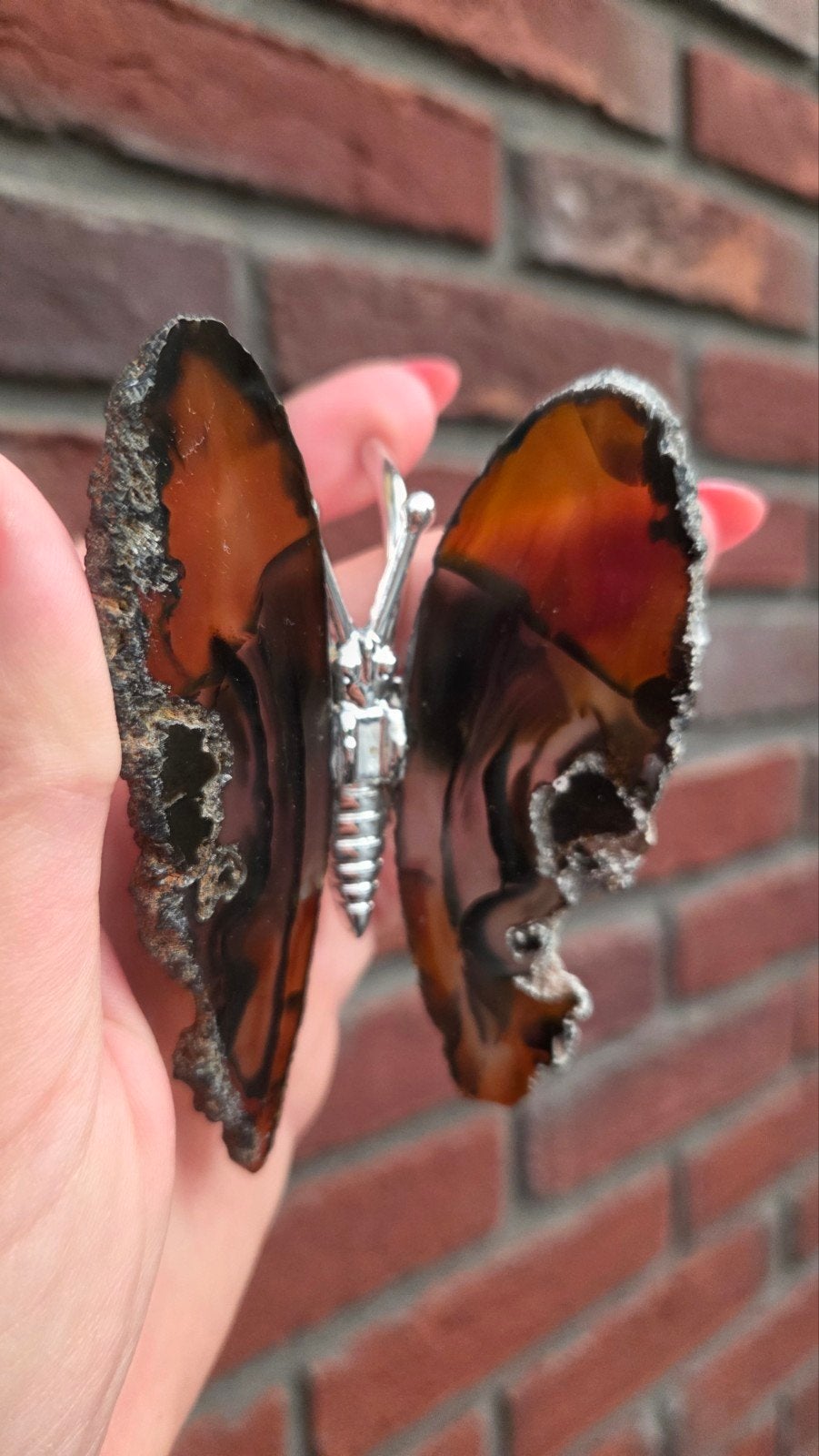 Agaat vlinder - Uniek decoratiestuk, Ophalen of Verzenden, Mineraal