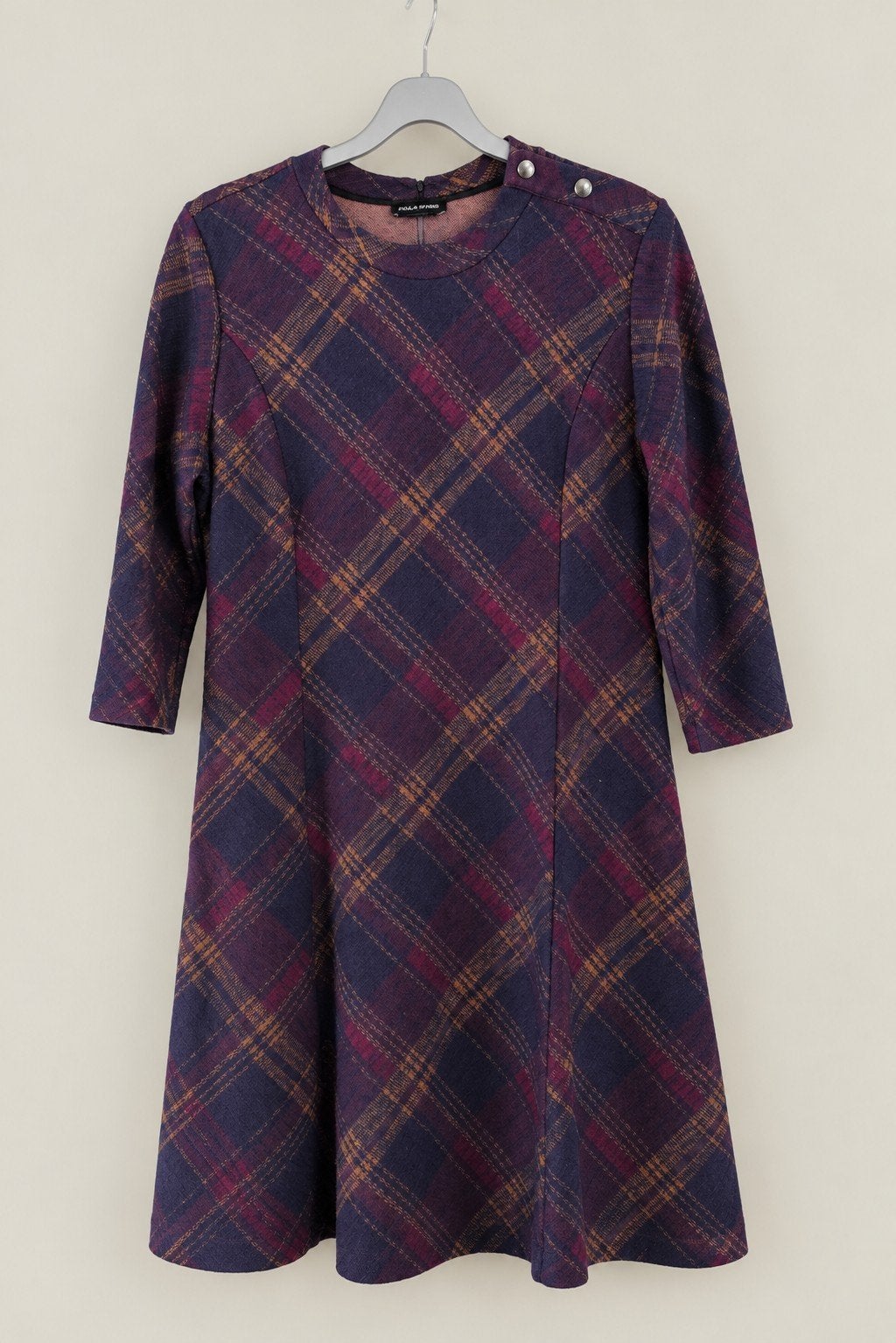 Geruite jurk met 3/4 mouwen, Kleding | Dames, Maat 38/40 (M), Meerkleurig, Ophalen of Verzenden, Knielengte