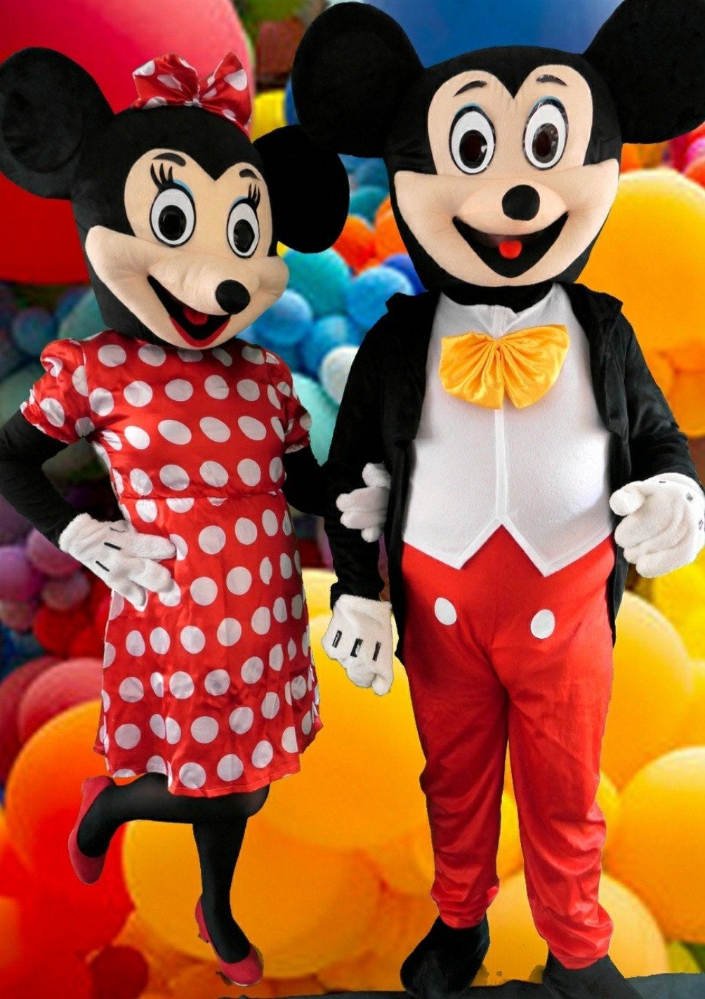 Mickey en Minnie Mouse Mascotte Kostuums, Ophalen of Verzenden, Gebruikt, Kostuum, Film of Tv