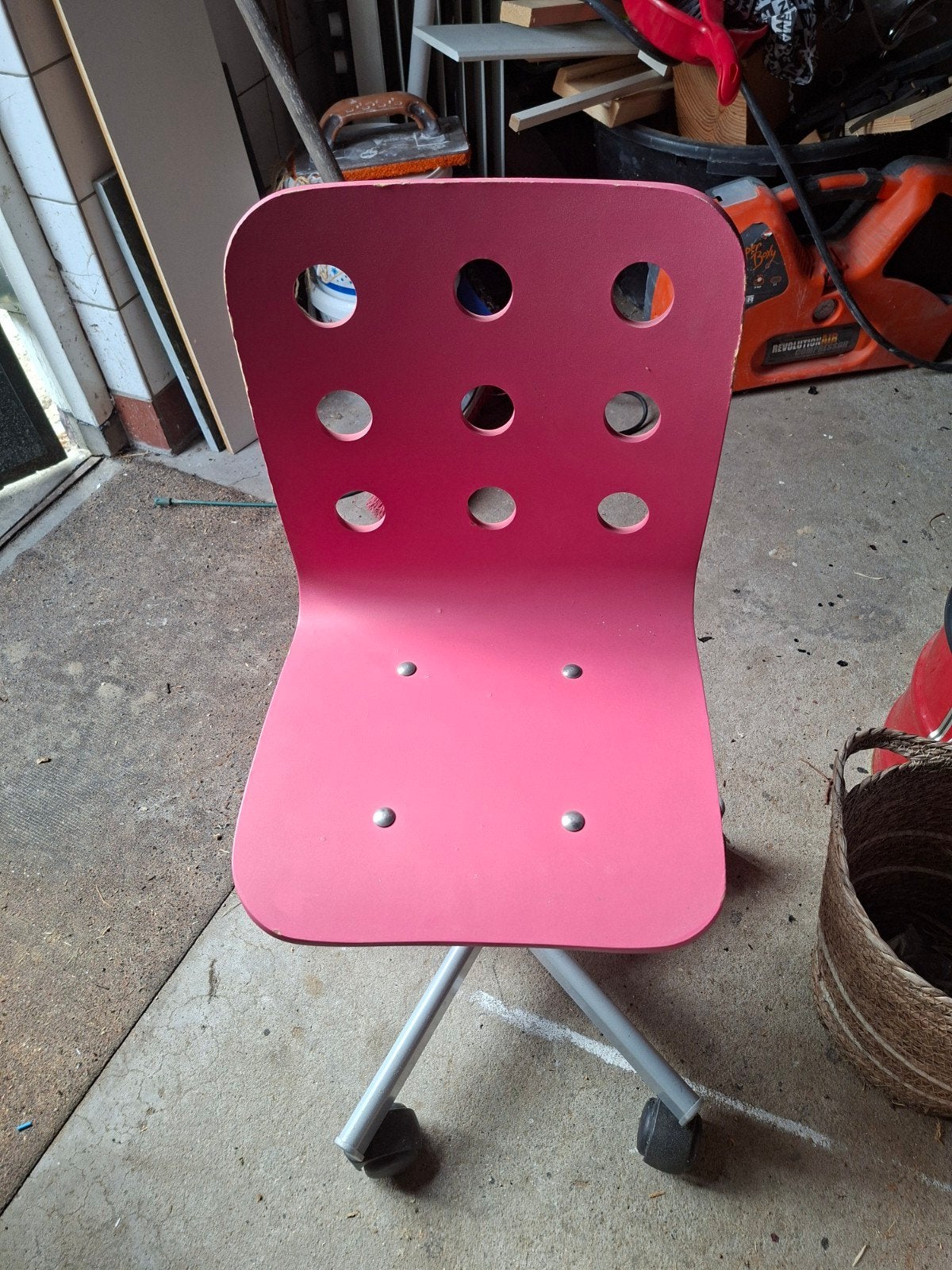 Roze bureaustoel met wielen, Ophalen, Gebruikt, Roze, Bureaustoel