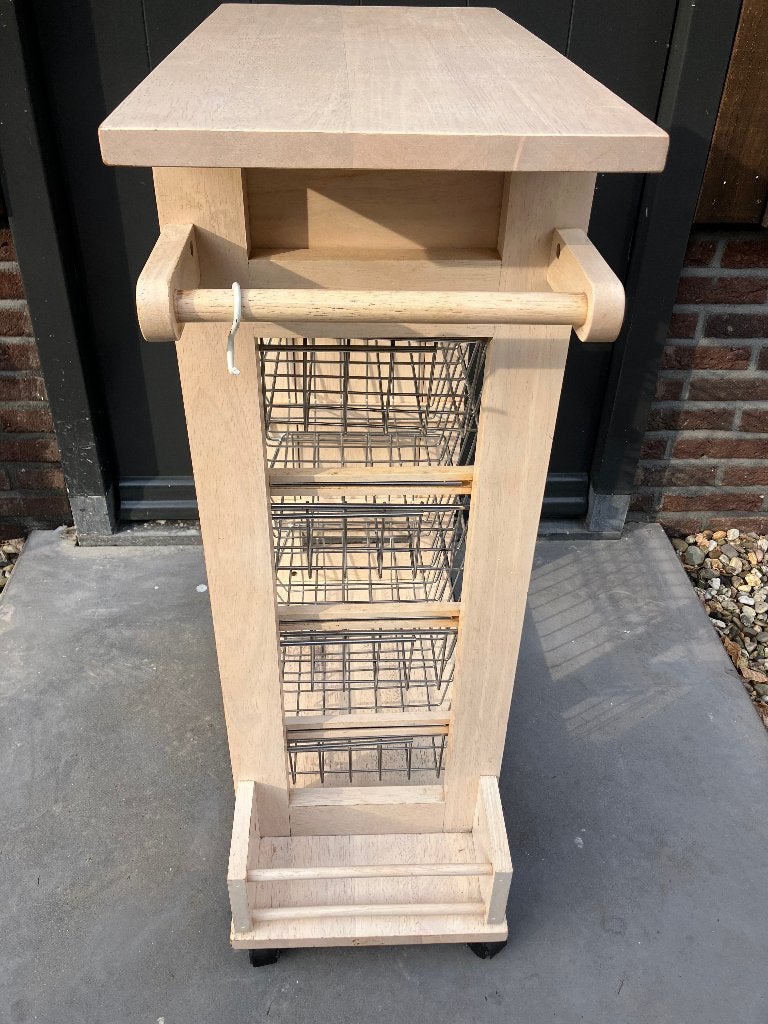 Keukentrolley hout, Gebruikt, Hout, Keukentrolley, Ophalen