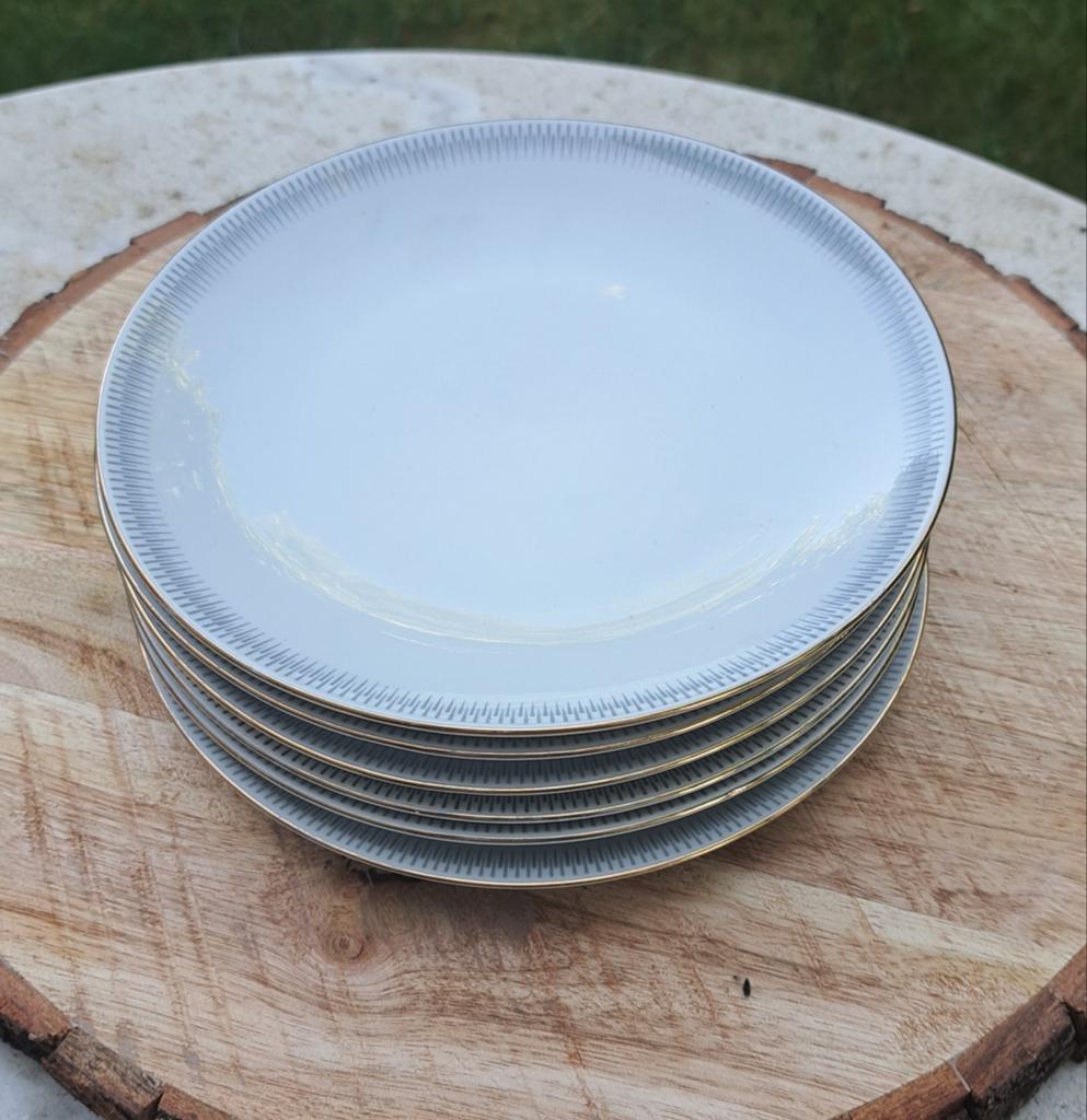 6 vintage ontbijtbord Bareuther Waldsassen Duits nieuwstaat, Ophalen of Verzenden
