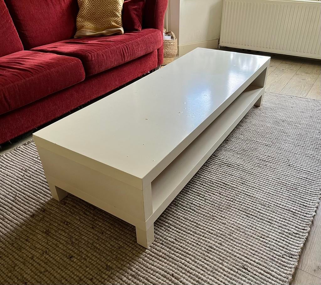 Salon tafel wit, Huis en Inrichting, Tafels | Salontafels, Ophalen, Gebruikt, 100 tot 150 cm, 50 tot 100 cm