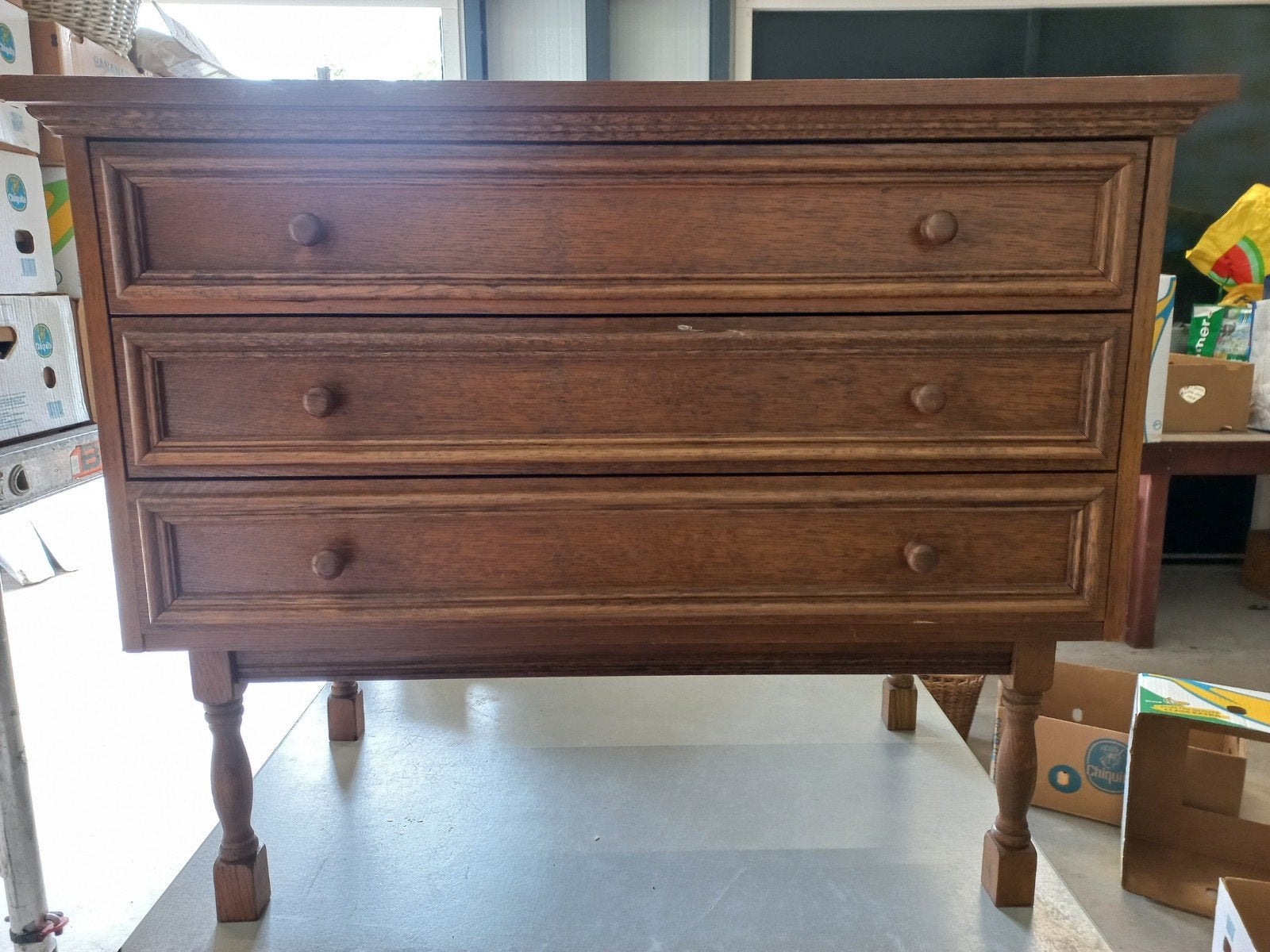Eikenhouten Kastje met 3 Laden - 66x83x41 cm, Ophalen