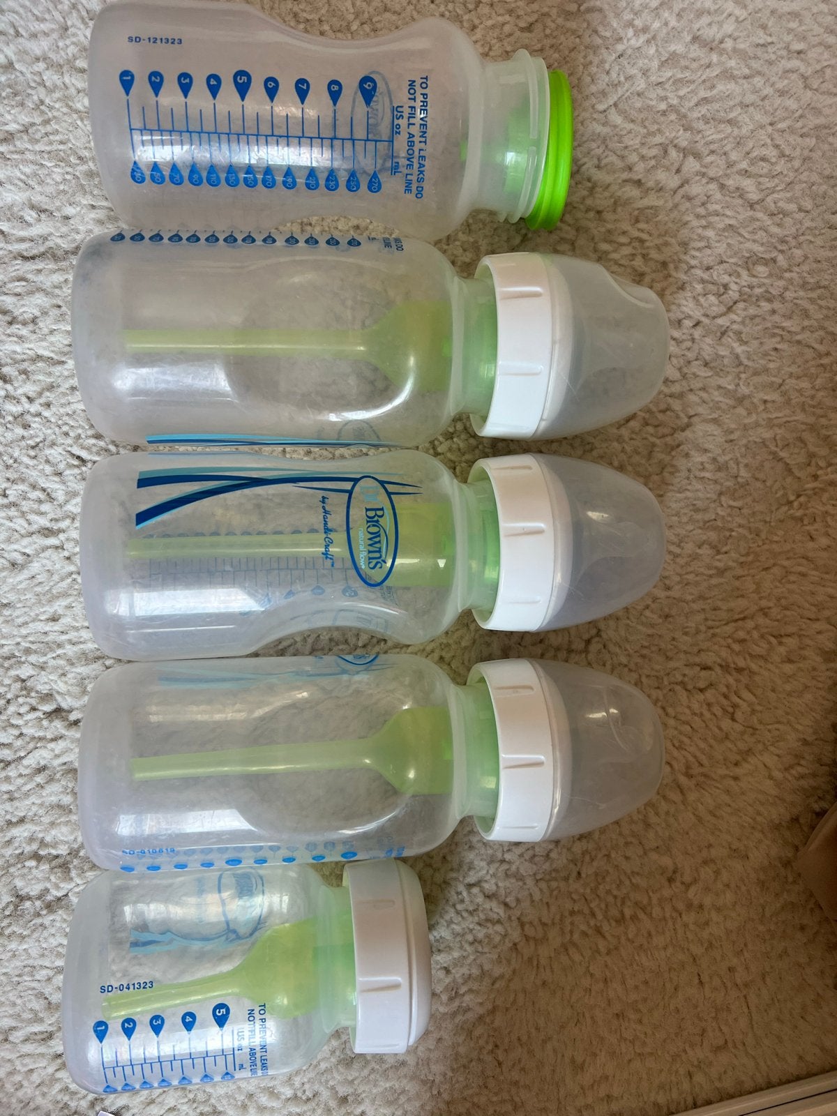 5 Dr. Brown's plastic babyflessen, Ophalen, Gebruikt, Dr. Brown's, Babyfles