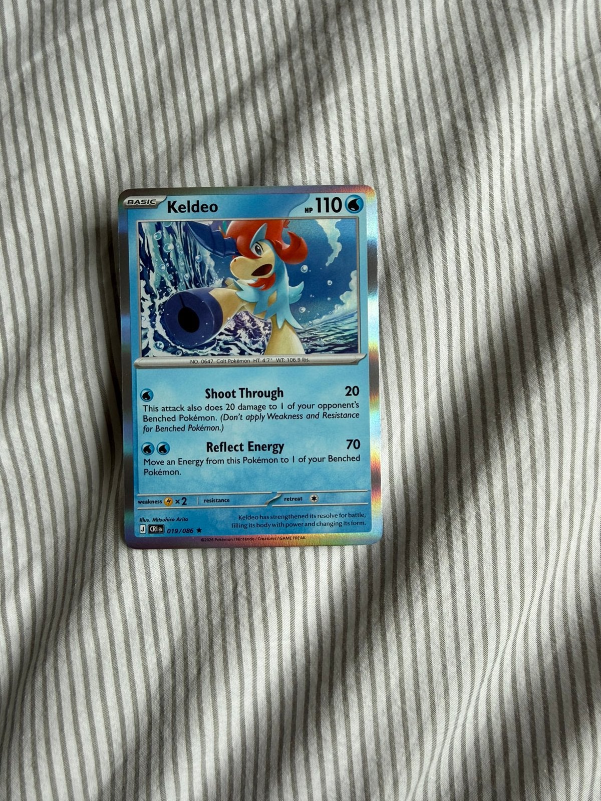 Keldeo holo pokemon kaart, Ophalen of Verzenden, Zo goed als nieuw
