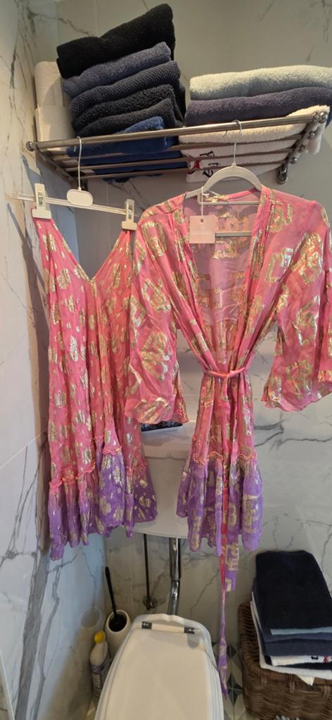 Ibiza jurkje met kimono nieuw maat s/m, Maat 38/40 (M), Nieuw, Ophalen of Verzenden, Roze