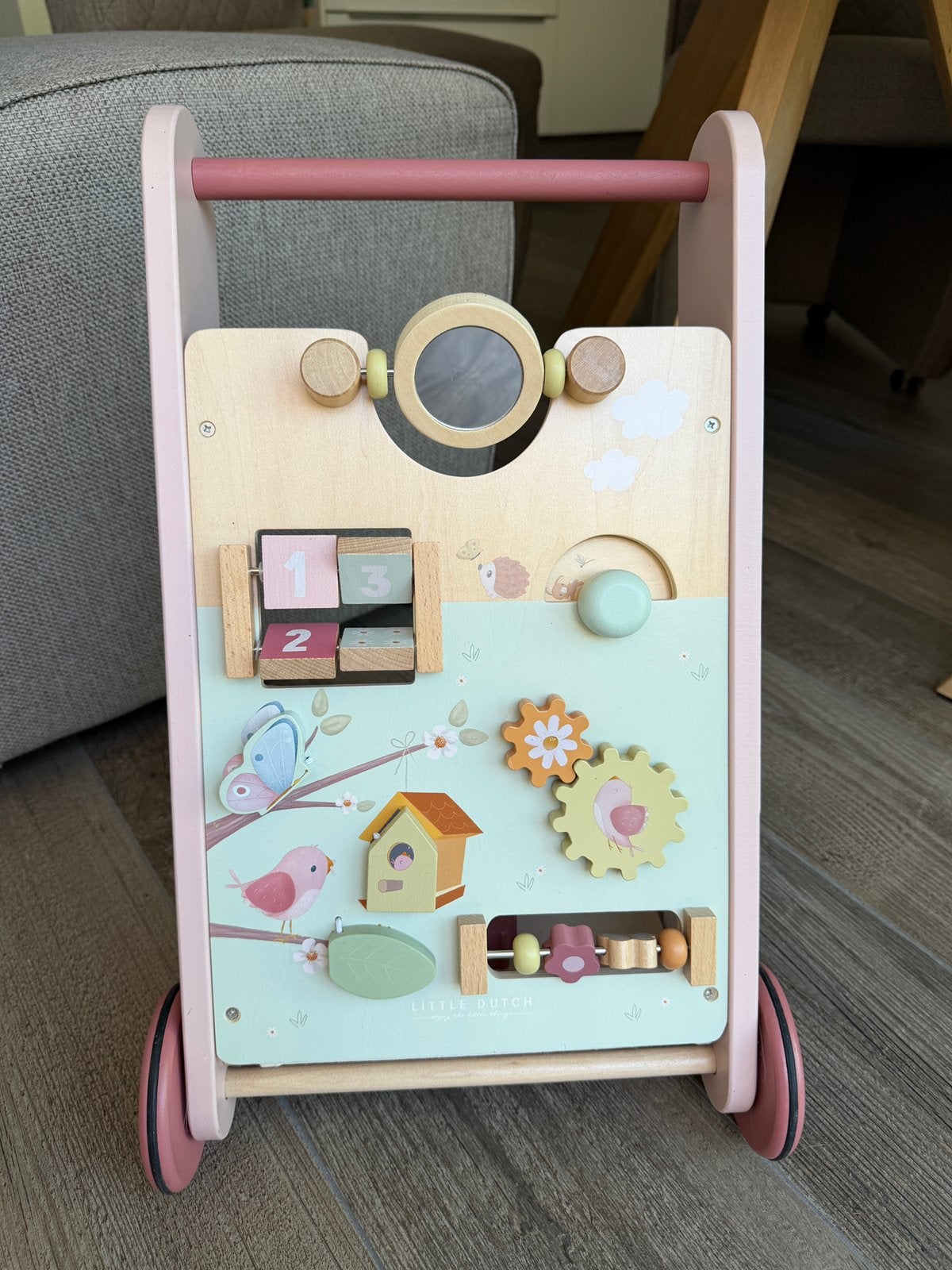 Little Dutch houten baby loopwagen zgan!, Ophalen, Zo goed als nieuw, Duw- of Trekspeelgoed