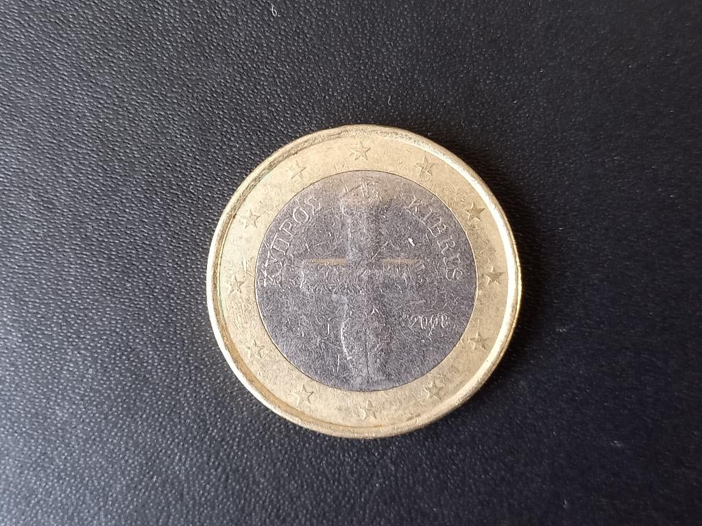 022: 1 Euromunt in goede staat CYPRUS 2008, Verzenden, Cyprus, 1 euro, Losse munt