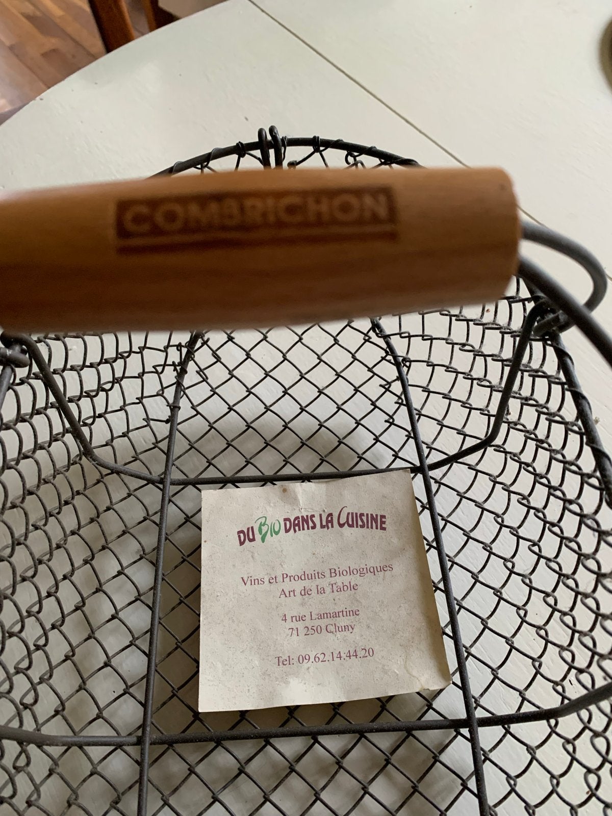 Vintage Combrichon Draadmand met Houten Handvat, Antiek en Kunst, Ophalen of Verzenden
