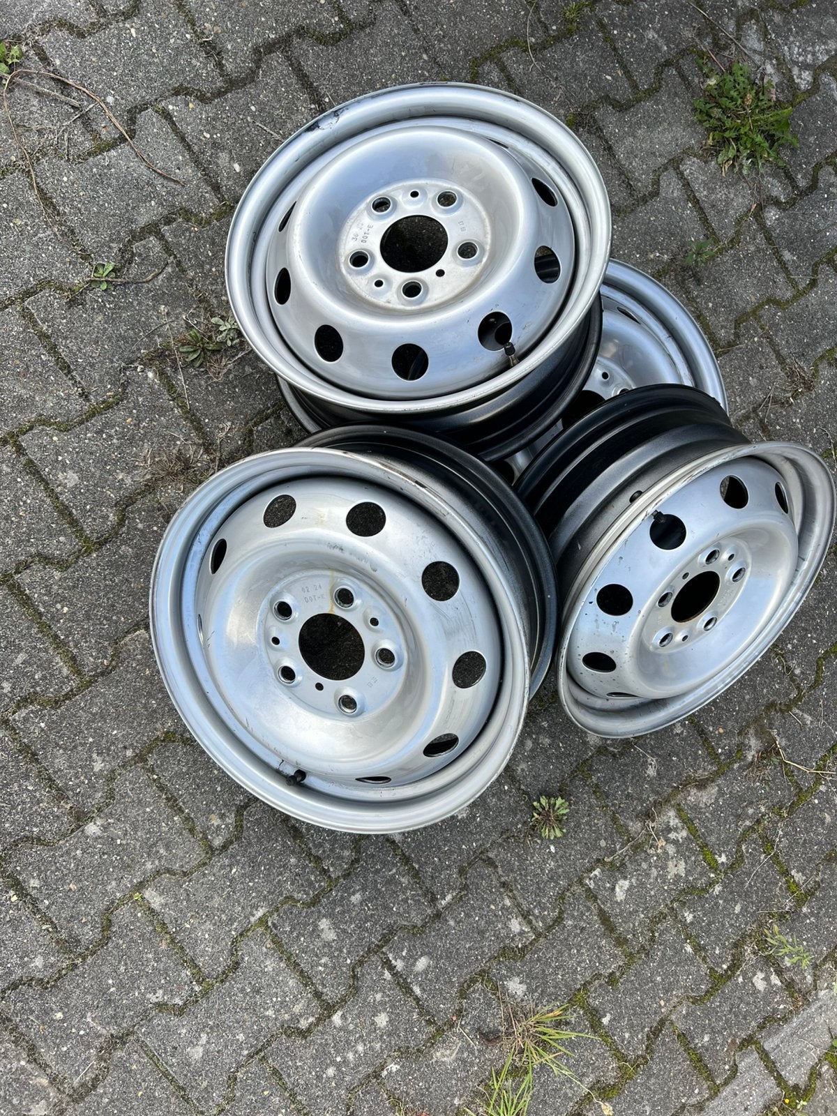 4 stuks z.g.a.n. stalen velgen 16“ steek 130 Ducato, Caravans en Kamperen, Ophalen of Verzenden, Zo goed als nieuw