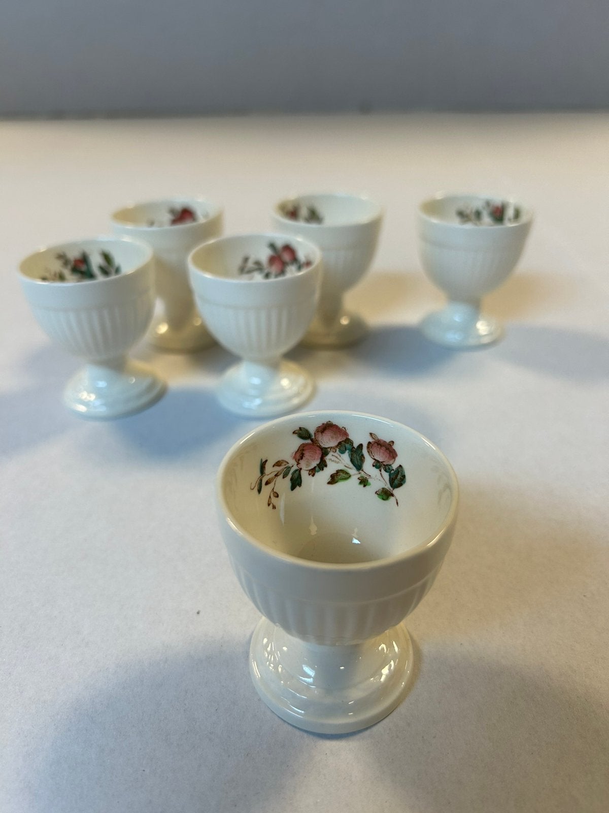 6x Wedgwood Conway eierdopjes, Ophalen of Verzenden, Zo goed als nieuw, Aardewerk, Overige typen