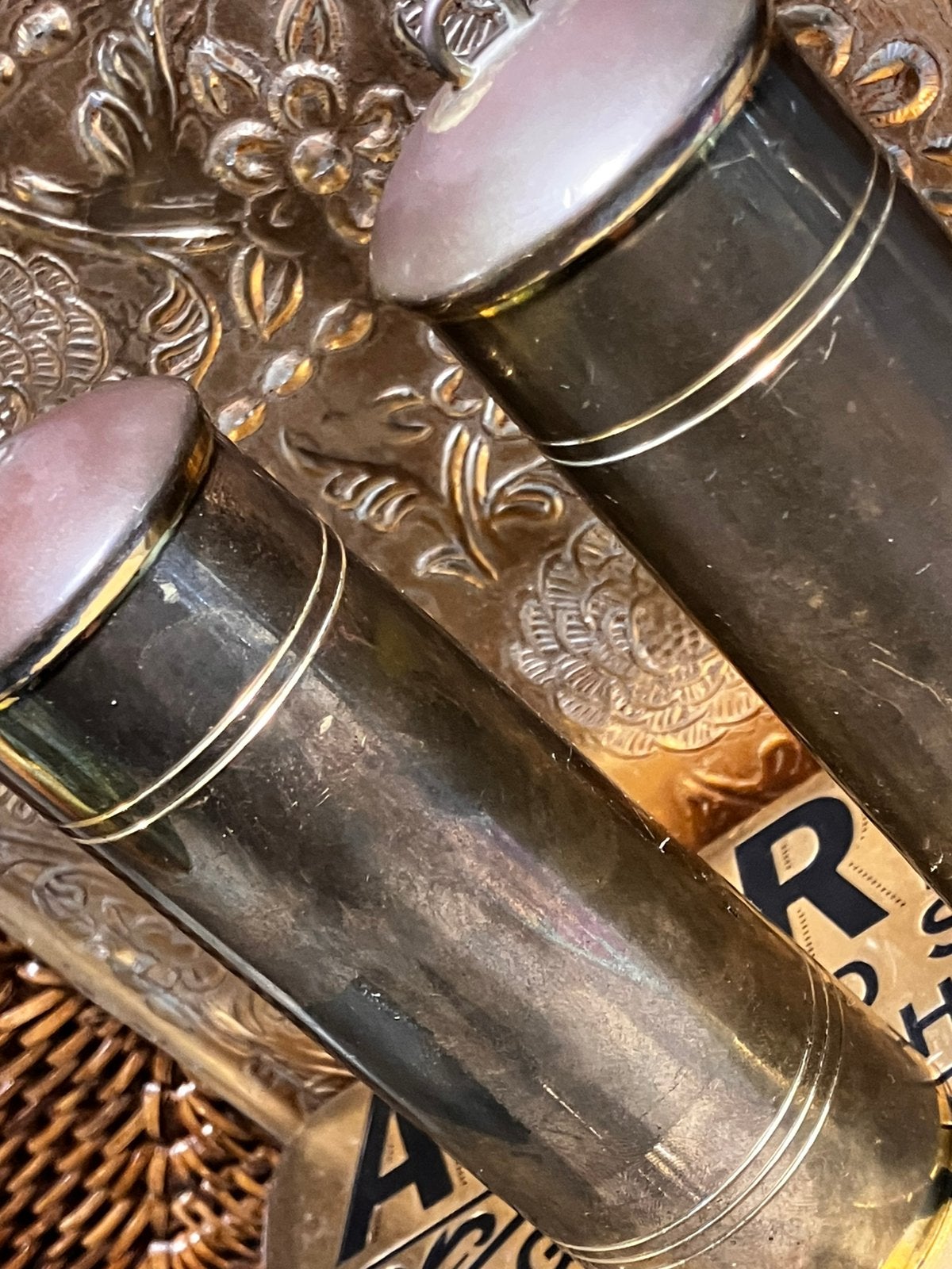 Set messing Klok gewichten / ca 1730 gram per stuk, Antiek en Kunst, Ophalen of Verzenden
