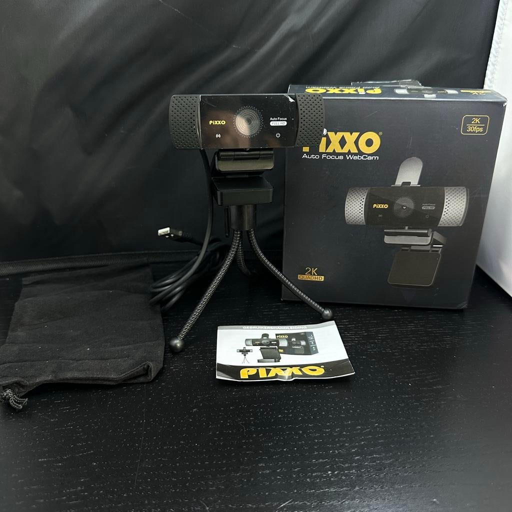 Pixxo Auto Focus WebCam 2K QuadHD - Nieuw in doos, Nieuw, Ophalen of Verzenden, H, Microfoon