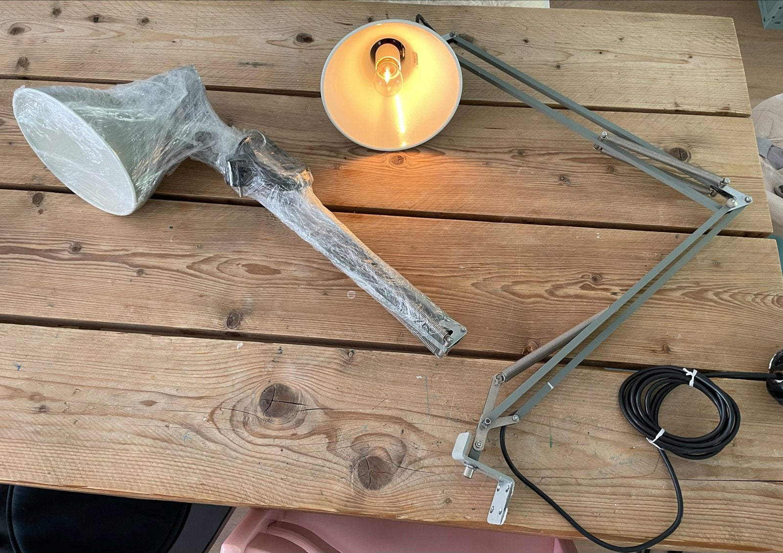 2x Vintage Hala Zeist wandlamp - Grijze design schaarlamp, Gebruikt, Grijs, Leeslamp, Metaal