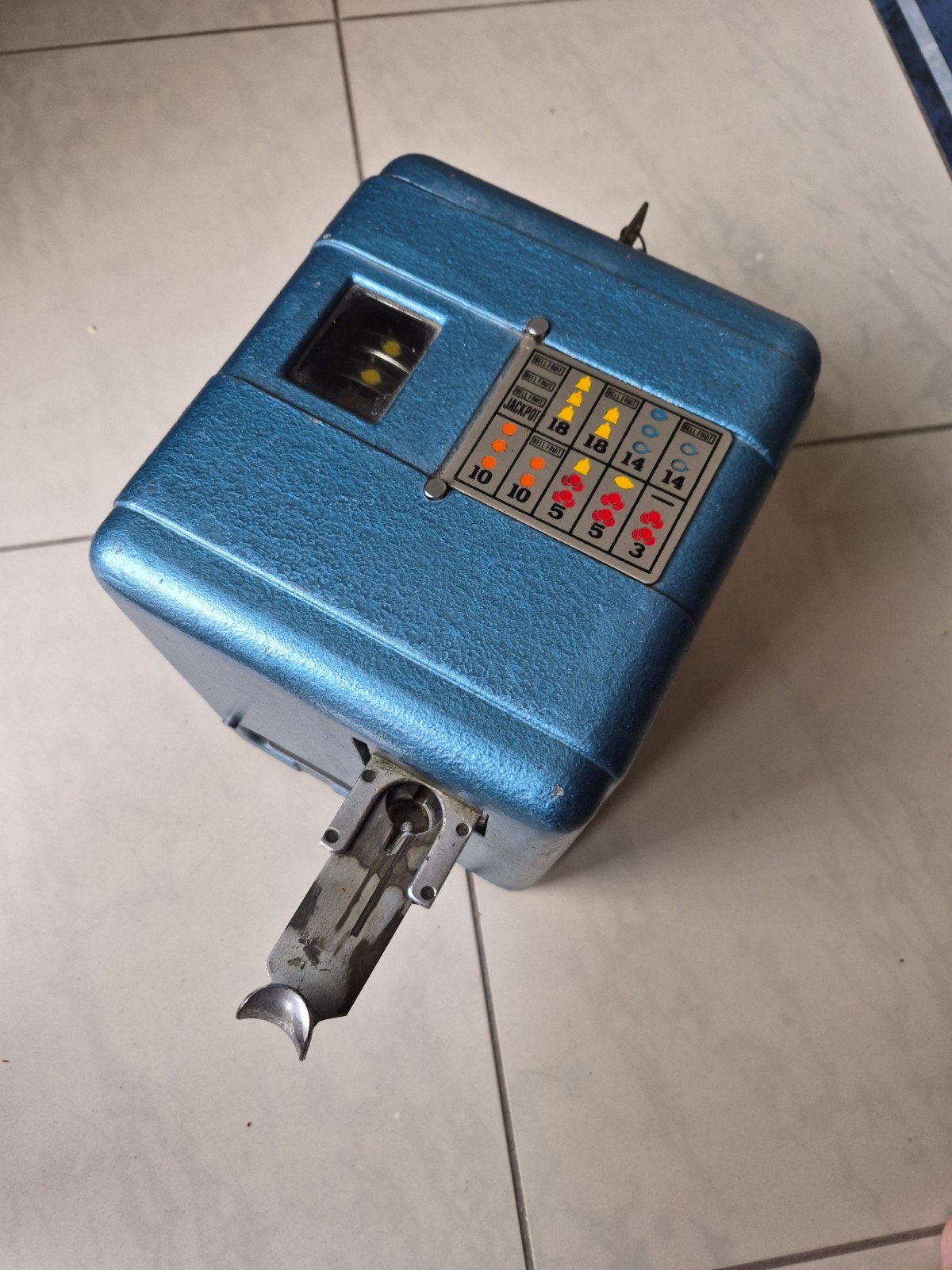 Vintage Mini Sega Pocket Vest Slotmachine met kwartjes, Overige munten, Ophalen of Verzenden, Gebruikt, Met sleutels