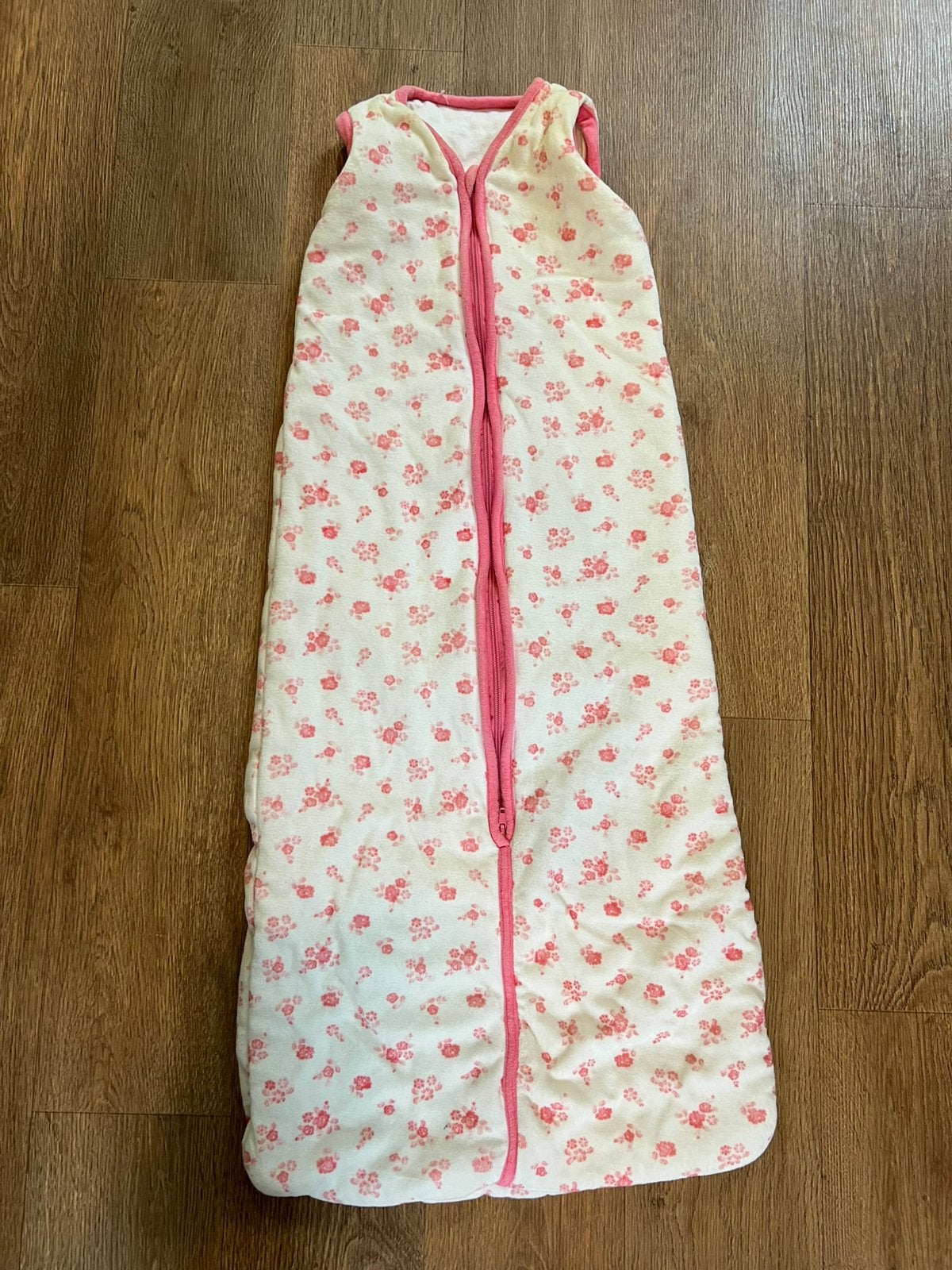 Slaapzak wit met roze roosjes/bloemetjes 110 cm, Kinderen en Baby's, Ophalen of Verzenden, Roze, Slaapzak, Hema