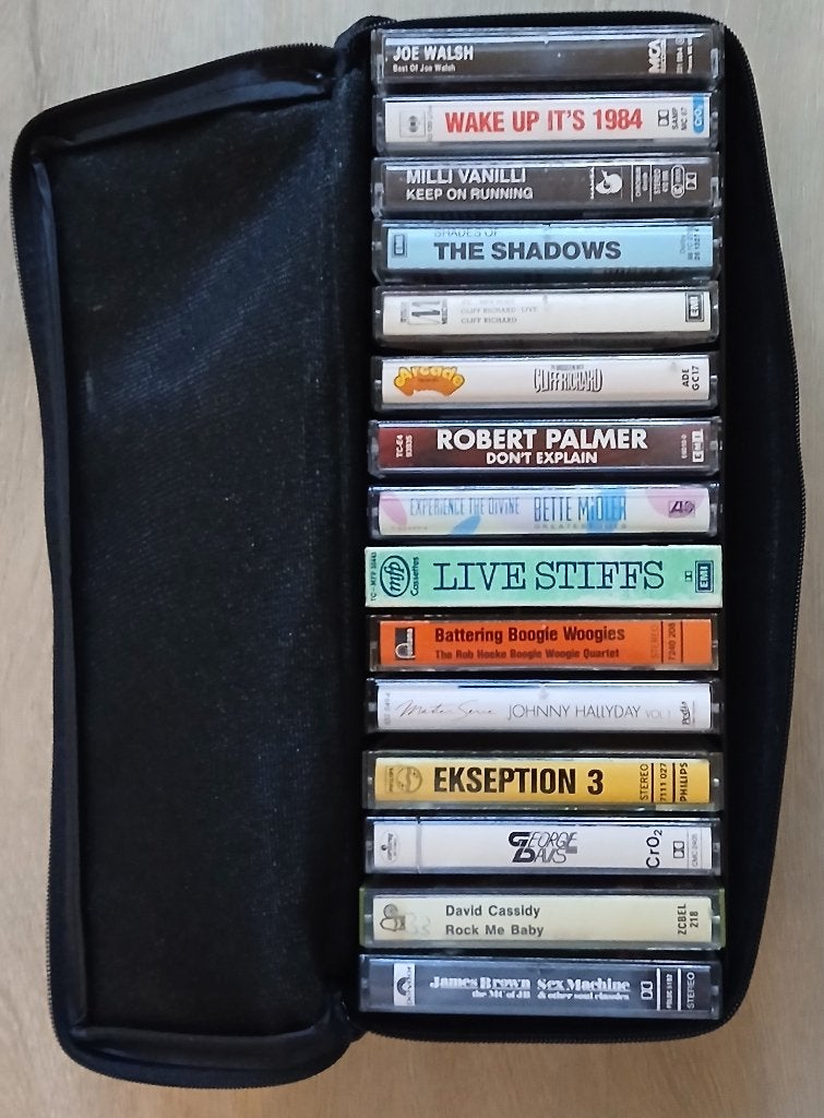 15 Cassettebandjes in opbergetui, Gebruikt, 2 t/m 25 bandjes, Overige genres, Ophalen of Verzenden