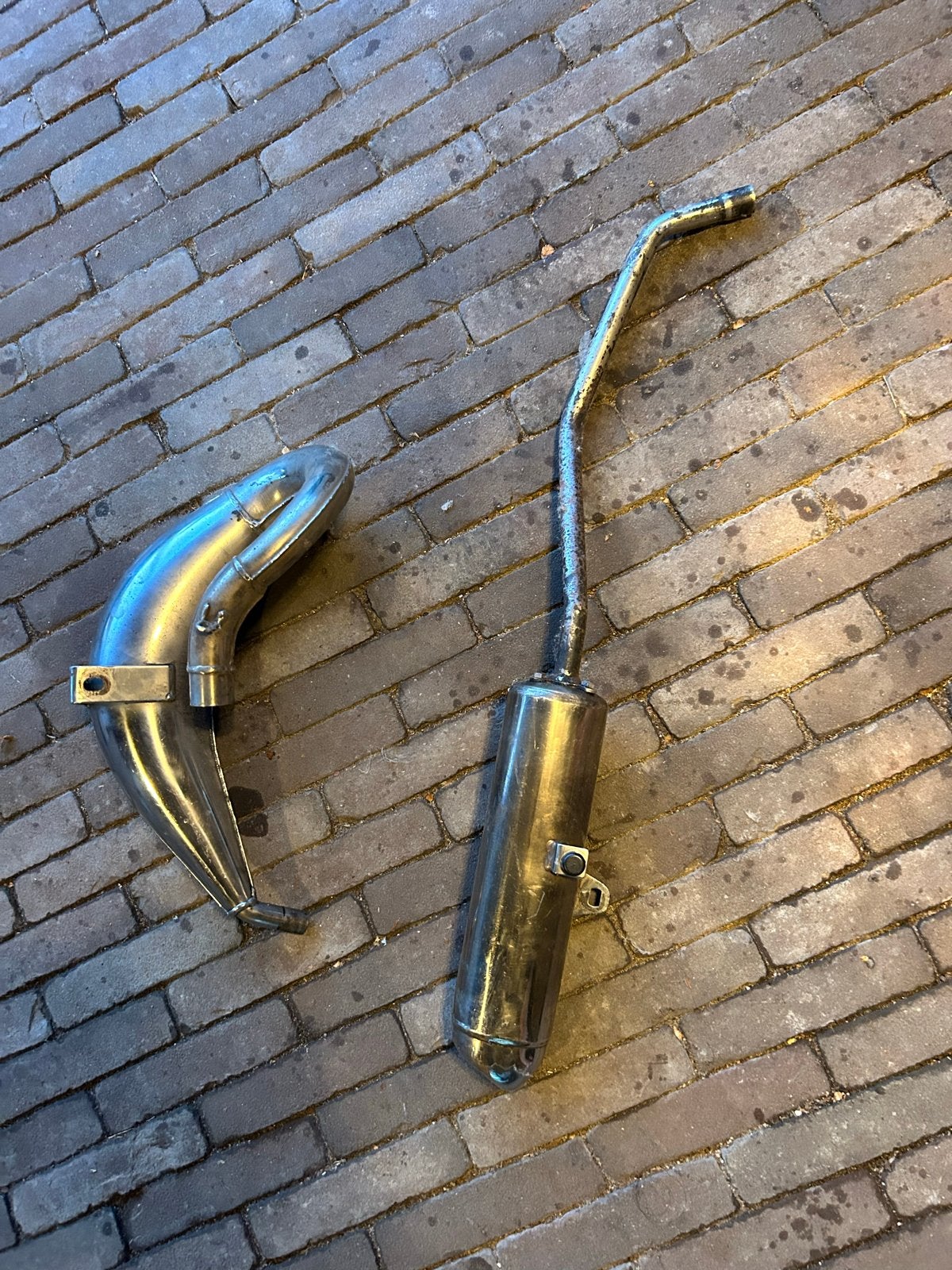 Originele Derbi Senda Uitlaat, Fietsen en Brommers, Brommeronderdelen | Algemeen, Ophalen, Gebruikt, Uitlaat