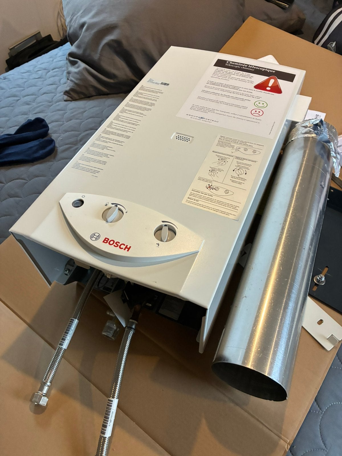 Propaangas geyser van Bosch. Nieuw, Ophalen, Minder dan 3 jaar oud, Minder dan 20 liter, Propaan of Butaan