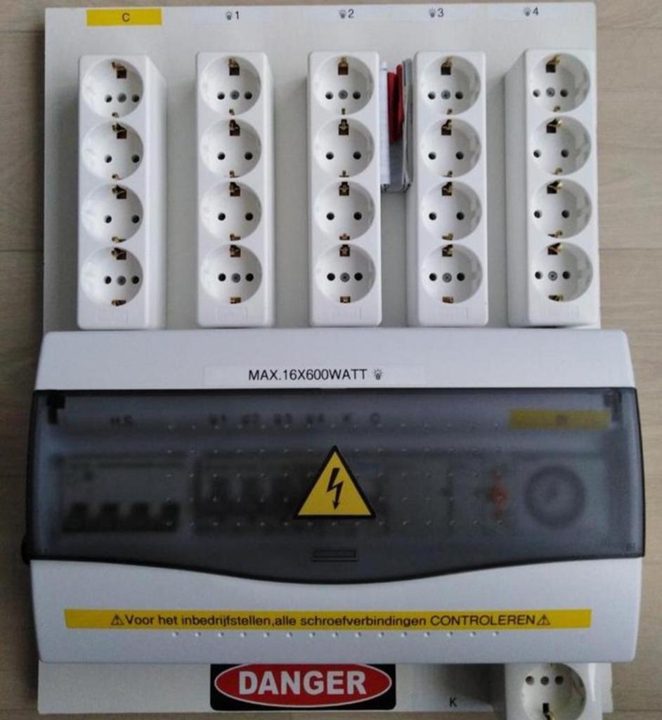 Schakelbord/Stroombord voor 16x600W of 8x1000W hps/led lamp, Ophalen of Verzenden, Nieuw
