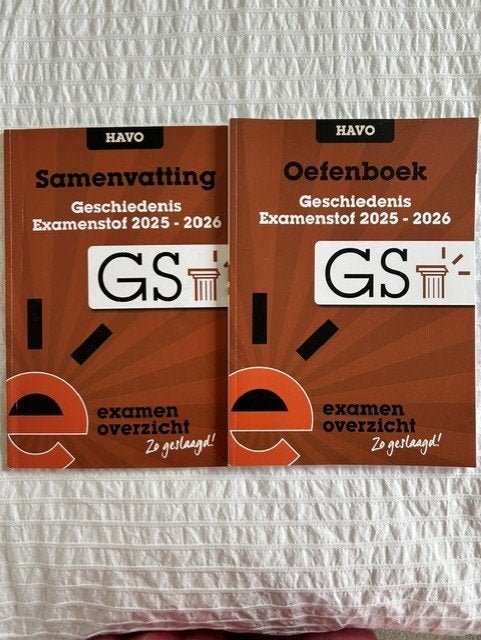 Examenoverzicht - Geschiedenis/Economie/Wiskunde HAVO 25-26, Geschiedenis, HAVO, Ophalen of Verzenden, ExamenOverzicht