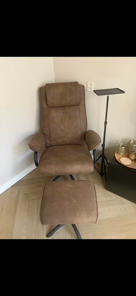 Leenbakker relax fauteuil Vincent Taupe NIEUW, 75 tot 100 cm, Ophalen of Verzenden, Zo goed als nieuw, Stof