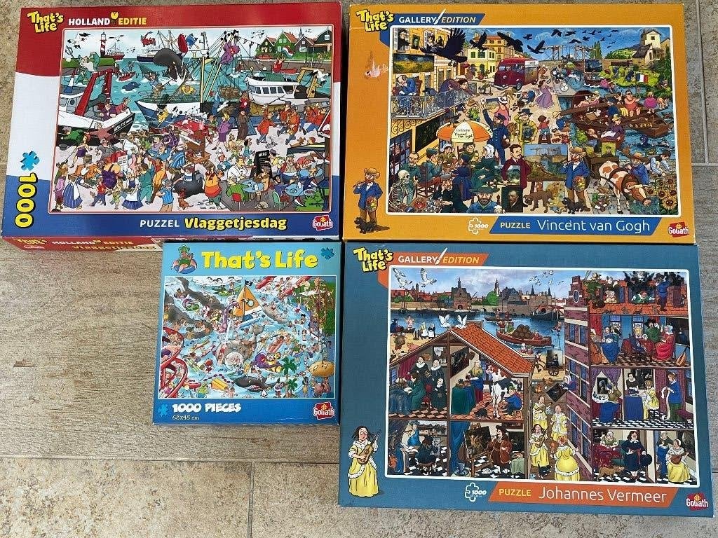 4 Goliath That's Life Legpuzzels, Verzenden, 500 t/m 1500 stukjes, Zo goed als nieuw, Legpuzzel
