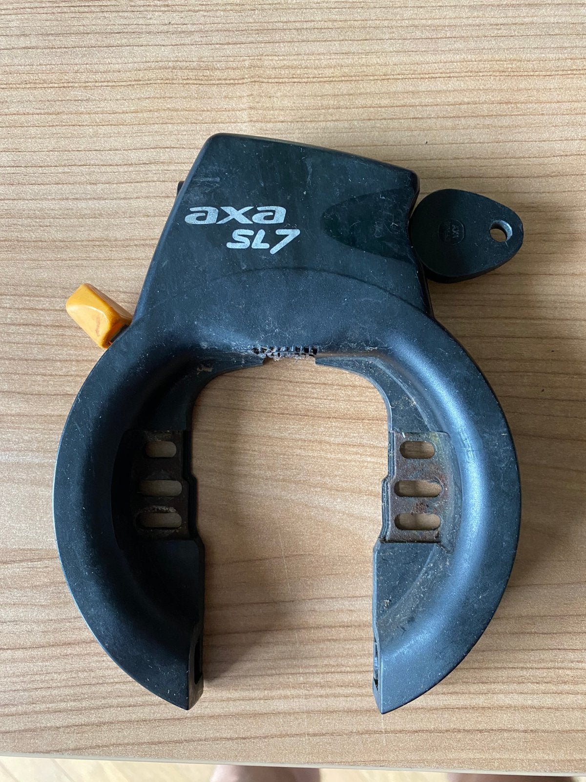 AXA SL7 fietsslot met 1 sleutel ART 2, Fietsen en Brommers, Fietsaccessoires | Fietssloten, Ophalen of Verzenden, Gebruikt, Ringslot