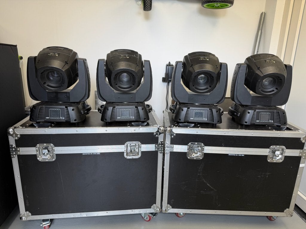 Set Showtec Infinity iS-100 LED Movingheads + Flightcases, Ophalen, Geluidgestuurd, Gebruikt, Showtec