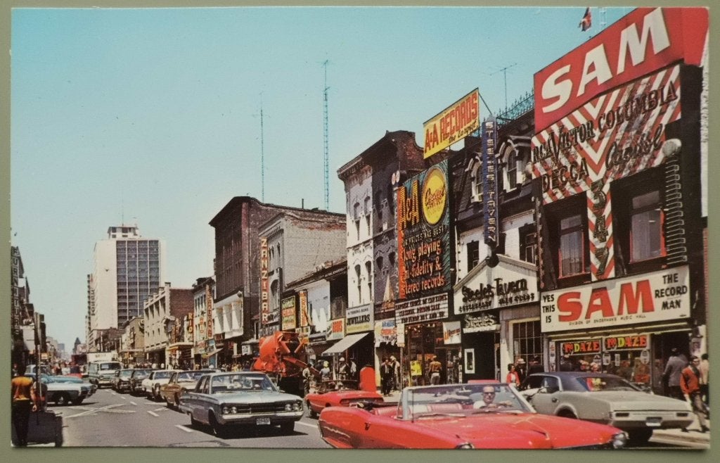 Toronto - Canada - Yonge street - oude autos - Pontiac Dodge, Ophalen of Verzenden, 1960 tot 1980, Ongelopen, Buiten Europa
