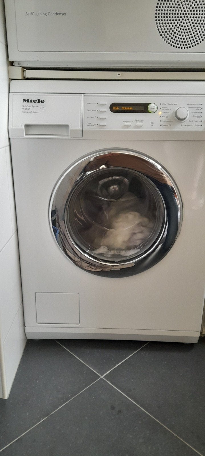 Prima miele wasmachine V5739, Witgoed en Apparatuur, Wasmachines, Gebruikt, Voorlader, 85 tot 90 cm, 1200 tot 1600 toeren, Ophalen