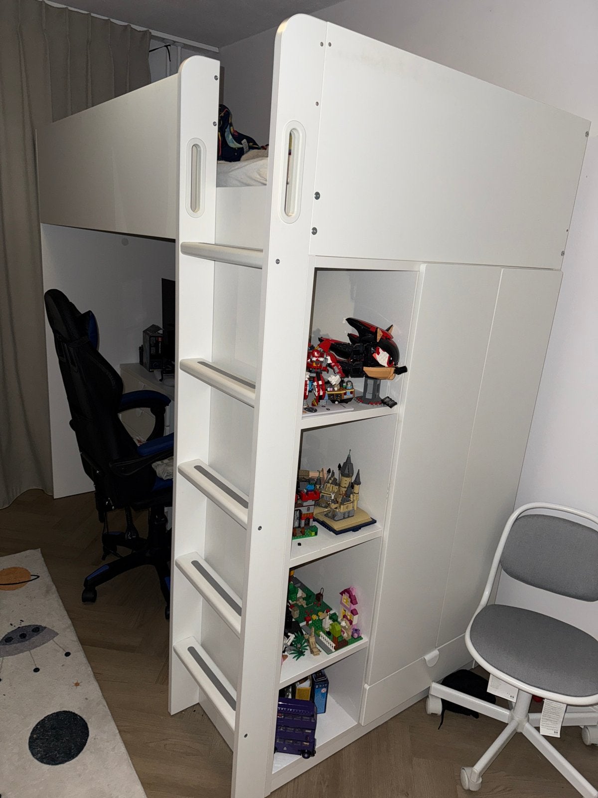 Ikea Hoogslaper met Bureau en Opbergruimte - Zo goed als nie, Ophalen, Eenpersoons, Zo goed als nieuw, 200 cm