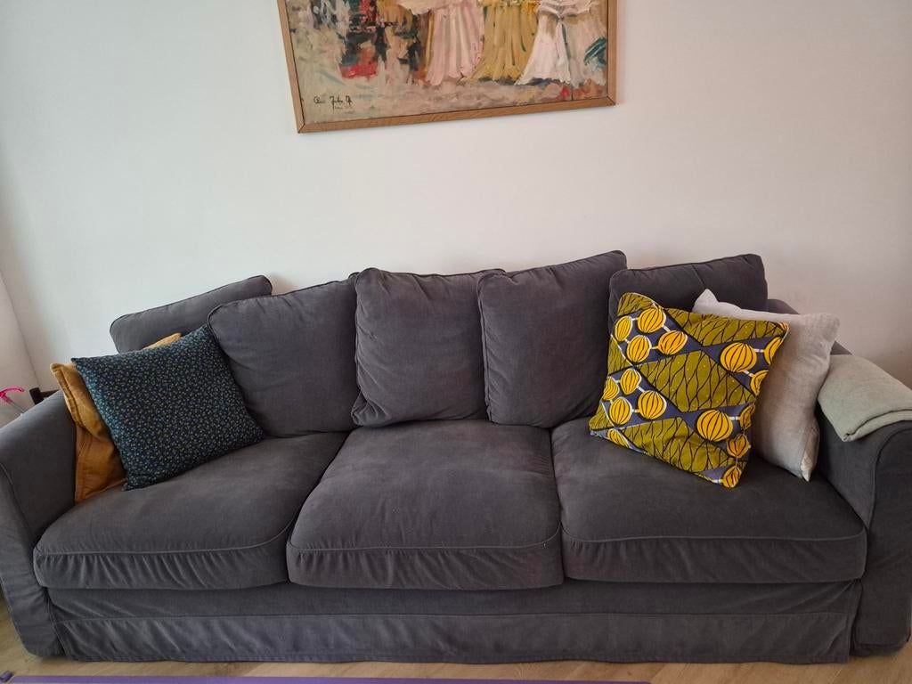 IKEA Gronlid 3-zitsbank, donkergrijs, Huis en Inrichting, Banken | Sofa's en Chaises Longues, Zo goed als nieuw, Driepersoons