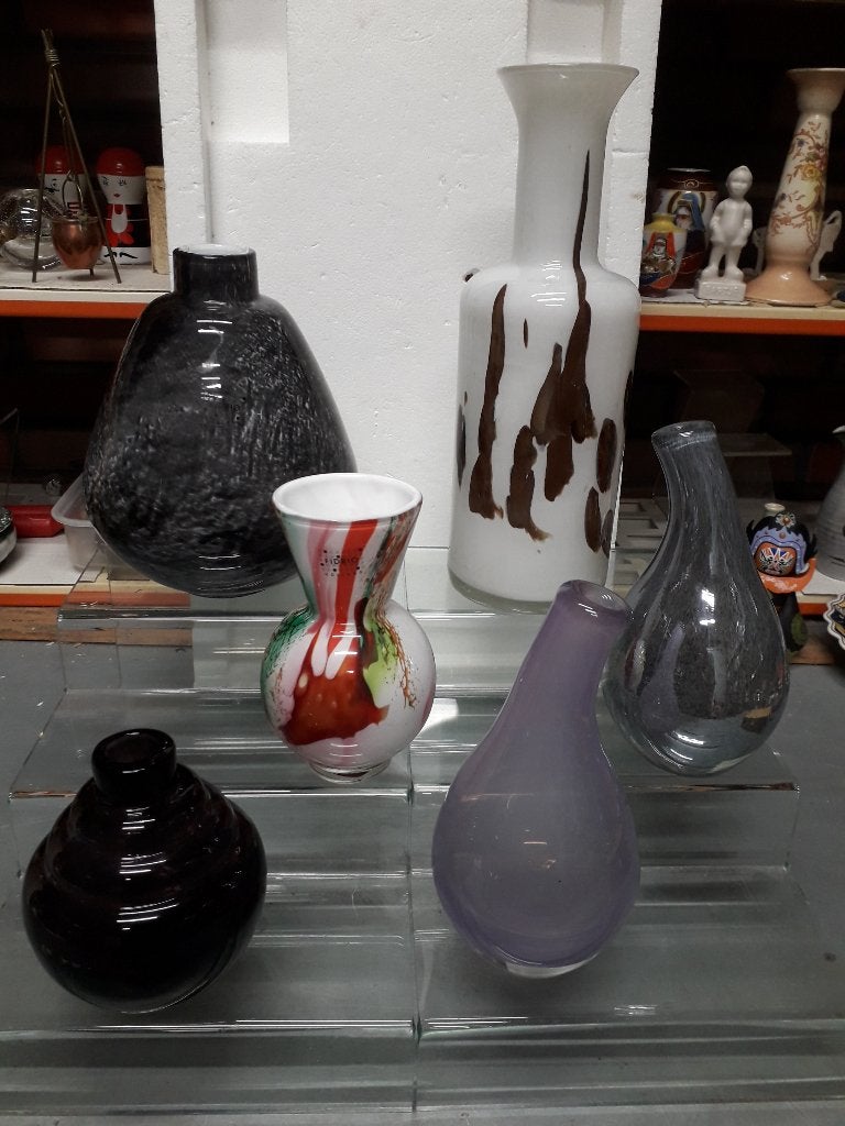 6 VINTAGE FIDRIO GLAZEN DESIGN VAZEN ( per stuk te koop ), Ophalen of Verzenden