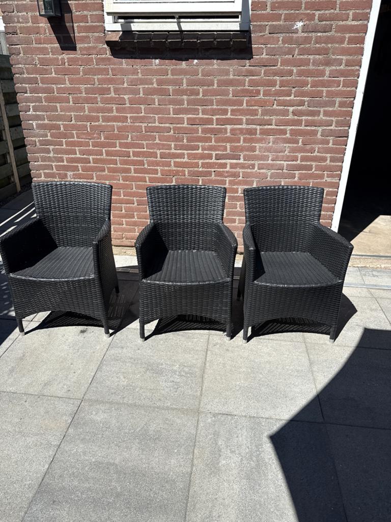 Bois le Duc Collection Tuinstoelen (3 stuks), Ophalen, Gebruikt, Wicker, Stapelbaar